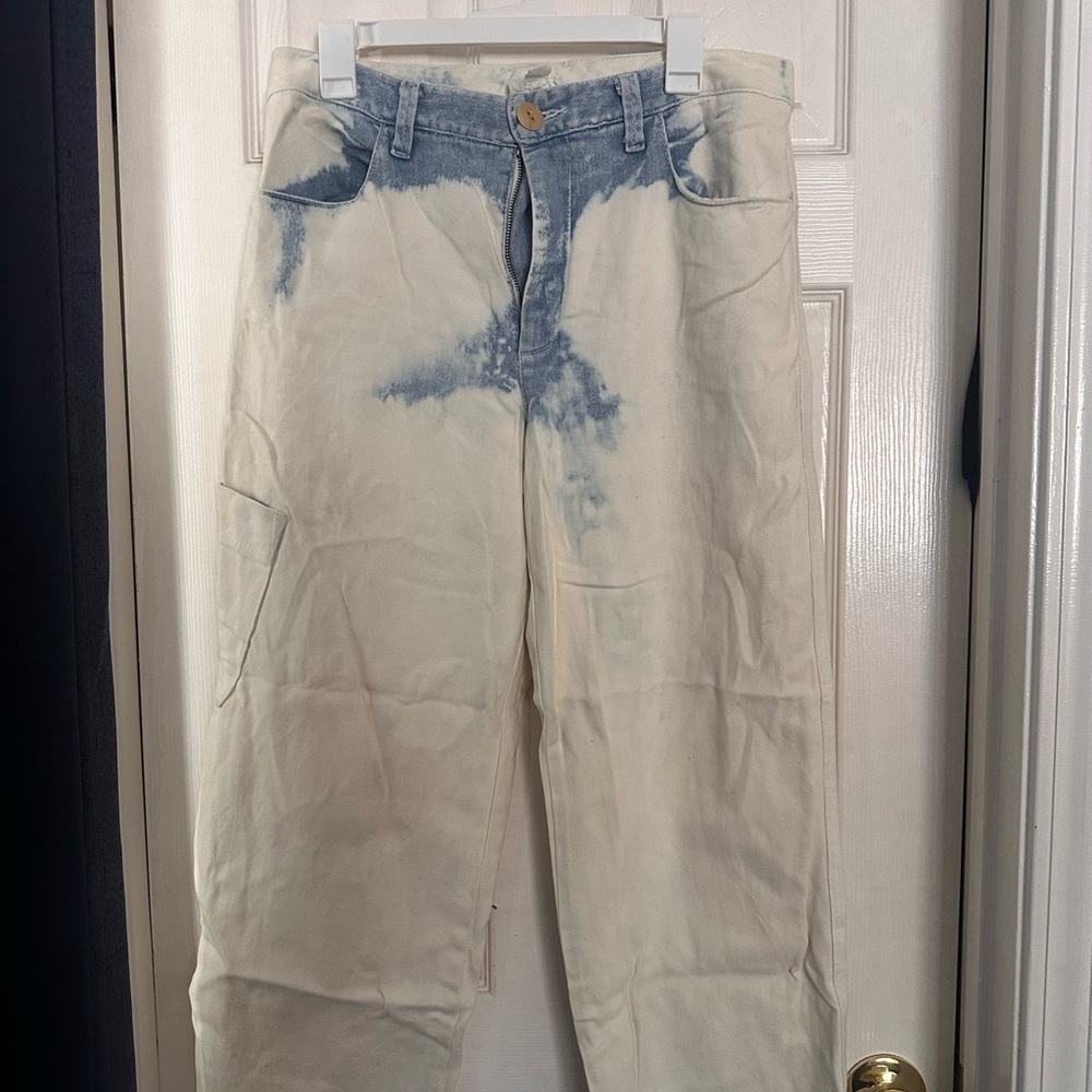 Stylish Blue and Cream women's Jeans